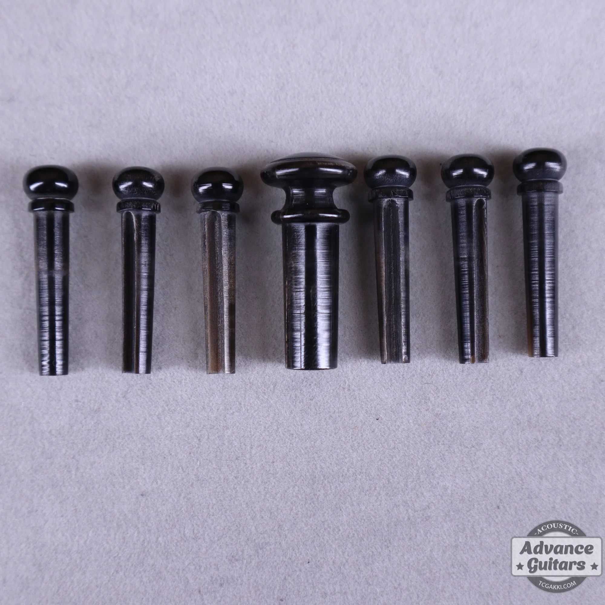 Preciso Bone Bridge Pin & End Pin Set(Black Water Buffalo Horn & Abalone Dot) - Image 2