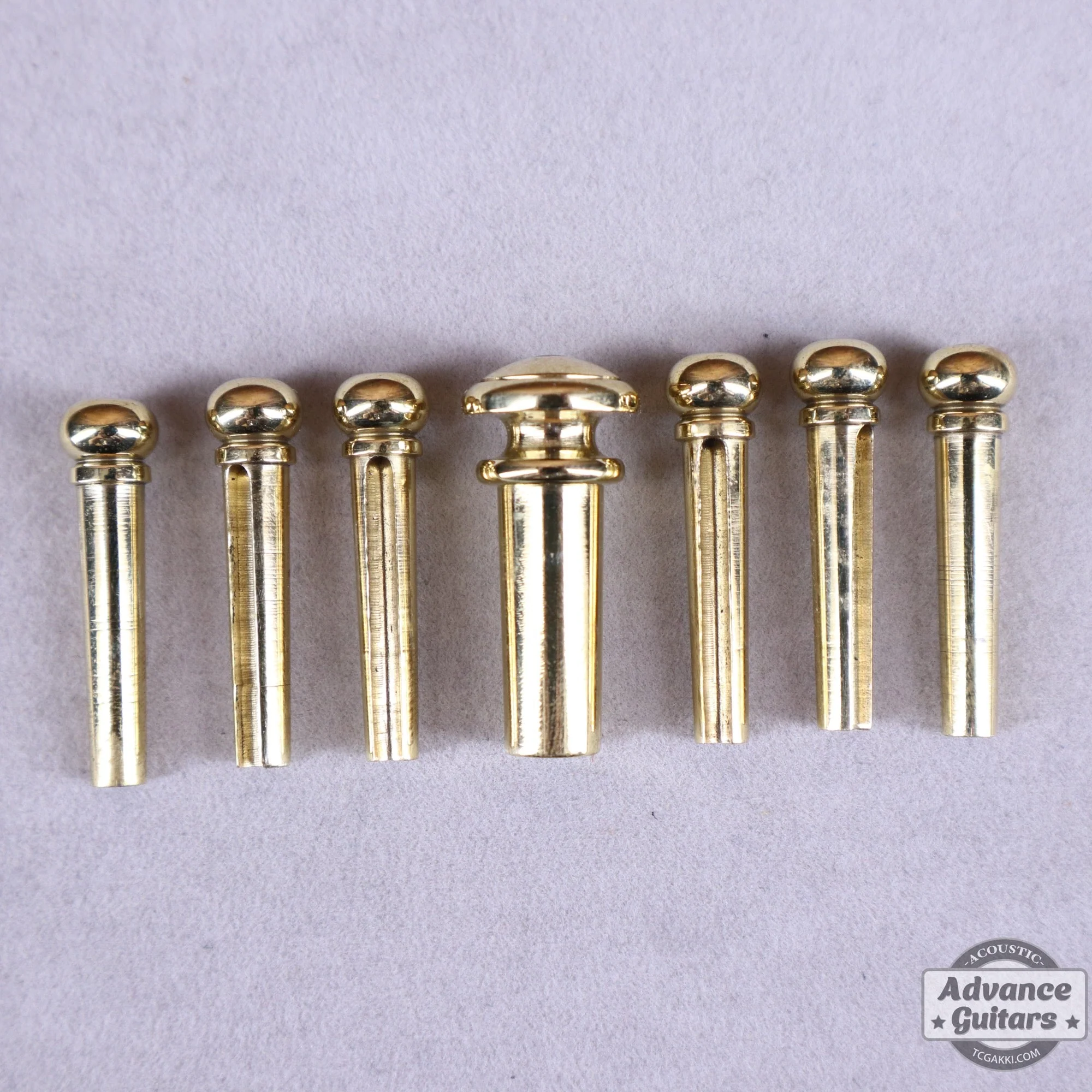 Preciso Bridge Pin & End Pin Set(Brass & Ebony Dot) - Image 2