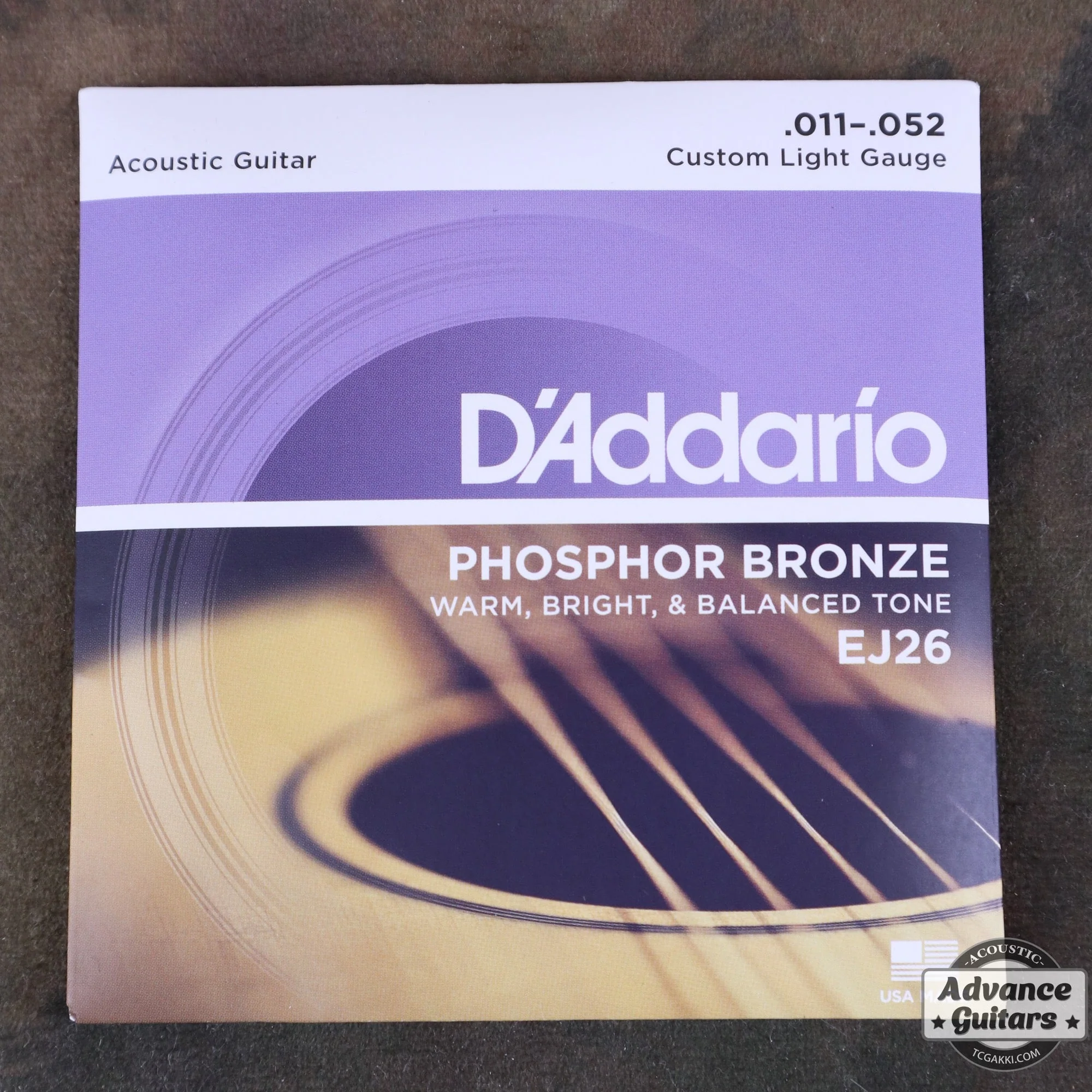 D'Addario/ EJ26 Phosphor Bronze Wound Custom Light